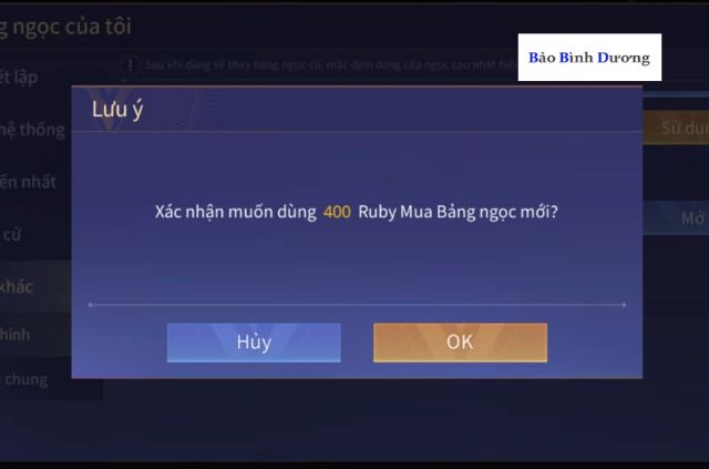 Dùng ruby để mua bảng ngọc